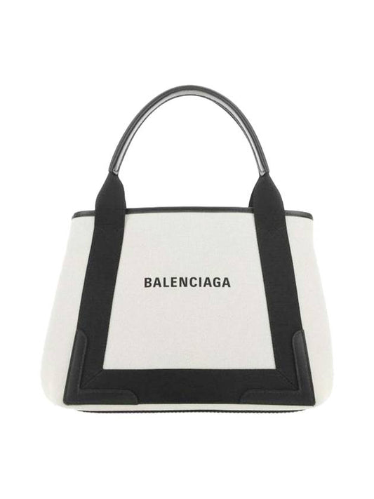 Luxury Balenciaga  Cabas Small Tote Bag Natural Black
