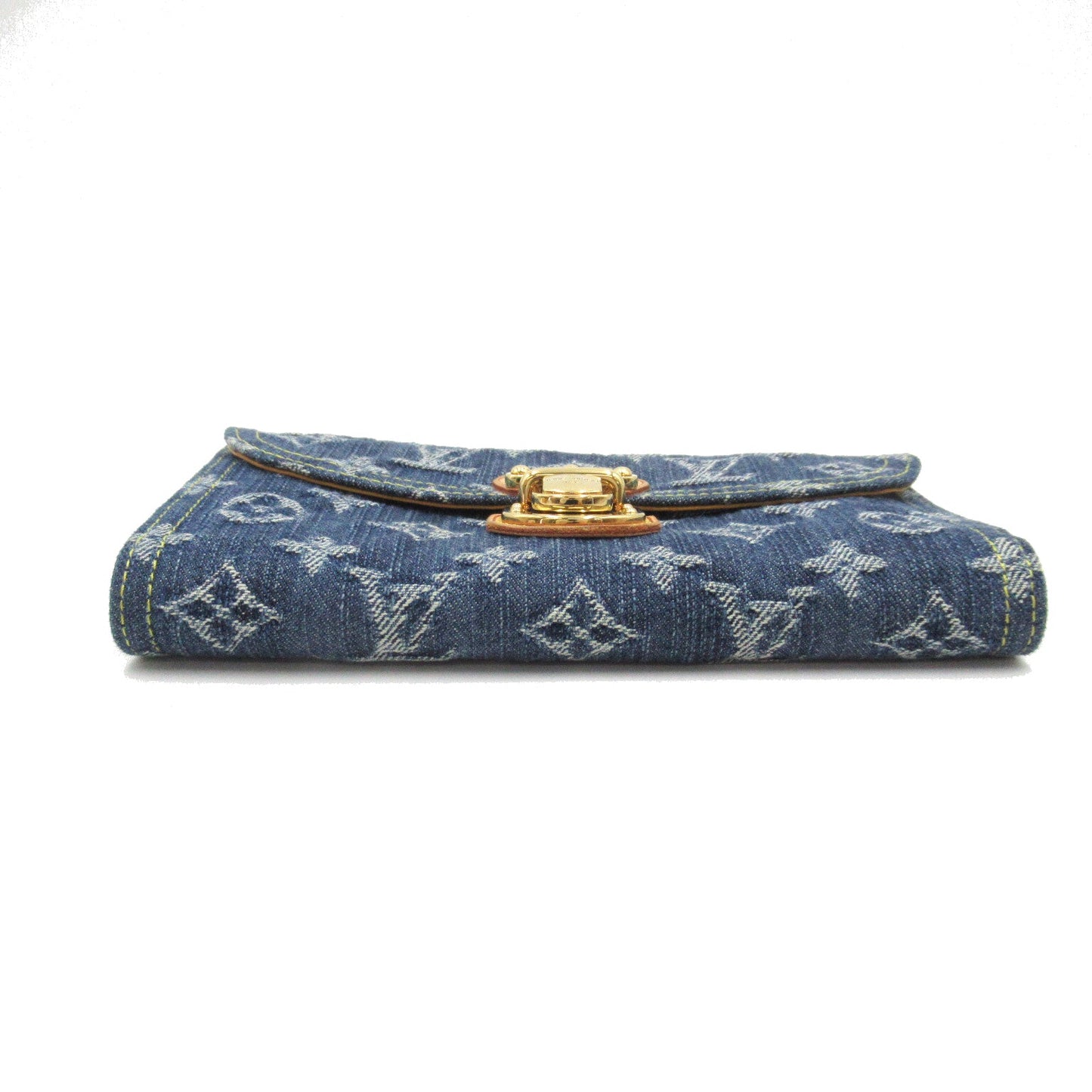 Louis Vuitton Portefolio America Double Fable Wallet Denim Monogram Denim   Blue M95511