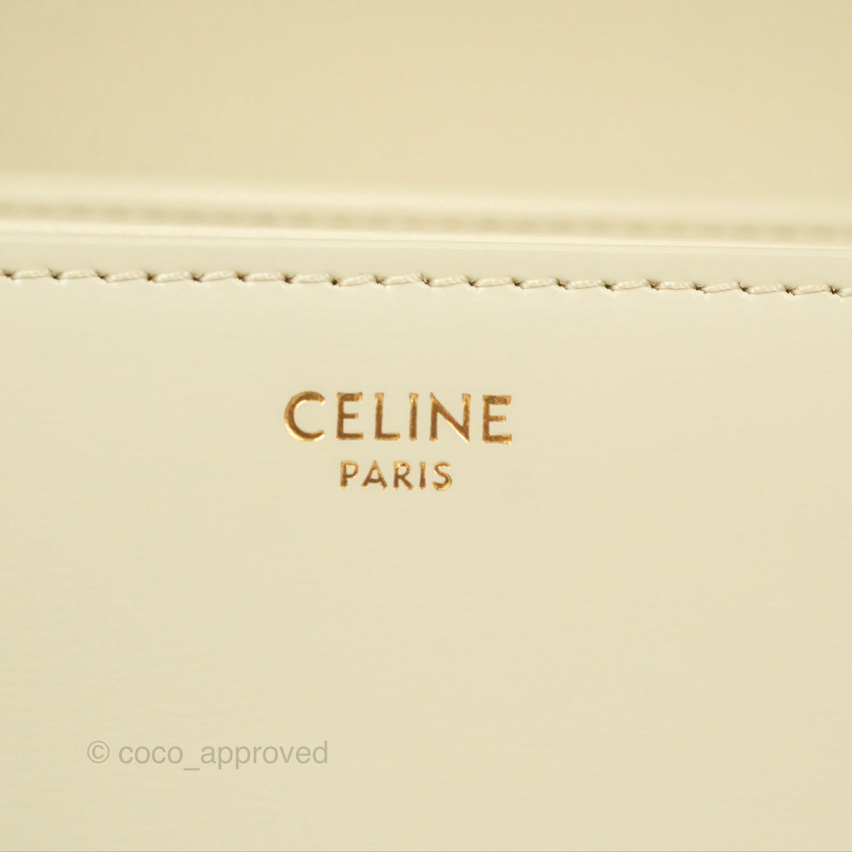 Celine Medium Triomphe Bag Limestone Shiny Calfskin