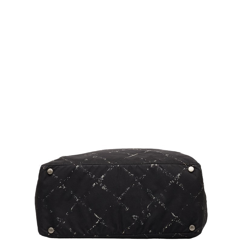 Chanel  Travel Line Handbag Tote Bag Black Nylon Canvas  Chanel