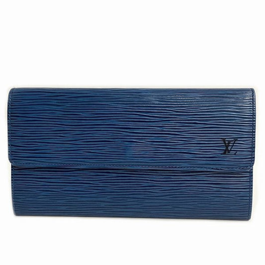 Louis Vuitton blue Toledo blue Leather Long Wallet (Bi-Fold)