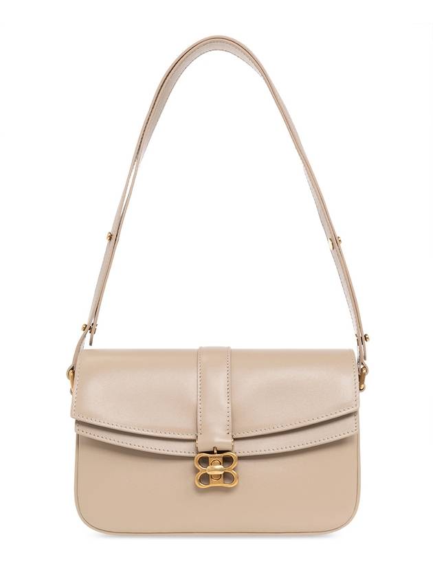 Luxury Balenciaga  WoMen's BB Buckle Flap Shoulder Bag Beige