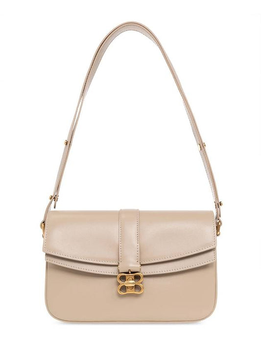 Luxury Balenciaga  WoMen's BB Buckle Flap Shoulder Bag Beige