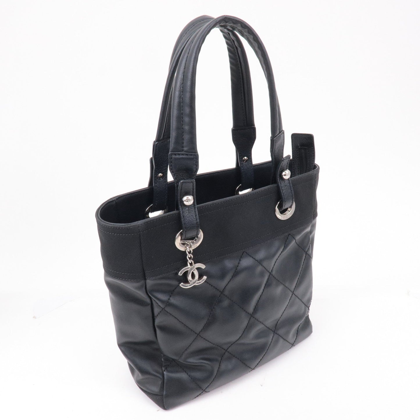Chanel Paris Biarritz Coated Canvas Leather Tote Bag PM A