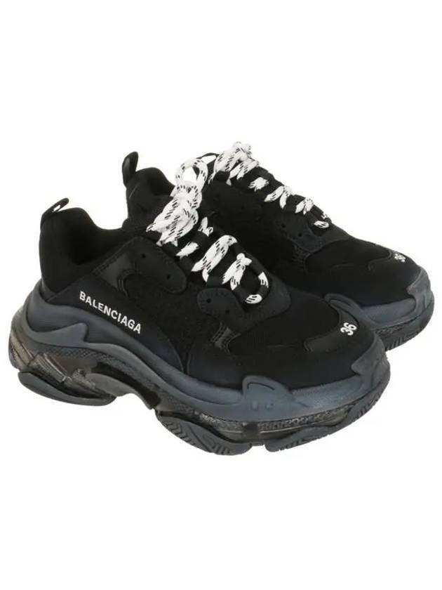 Luxury Balenciaga  Triple S Clear Sole Low Top Sneakers Black