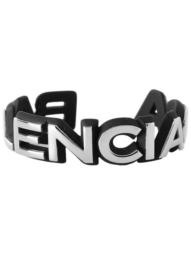 Luxury Balenciaga  Metal Logo Bangle Bracelet Silver
