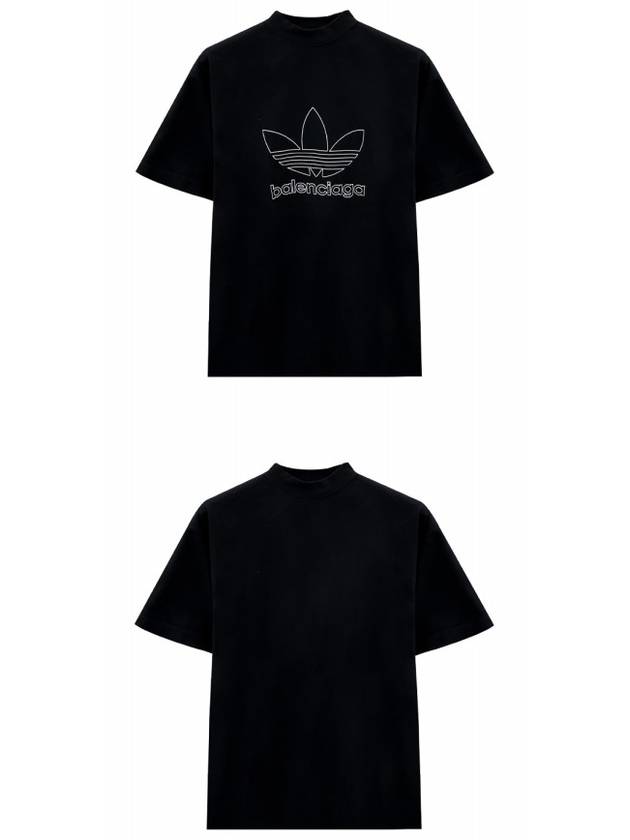 Luxury Balenciaga  Logo Printing Oversized Short Sleeve T-Shirt Black
