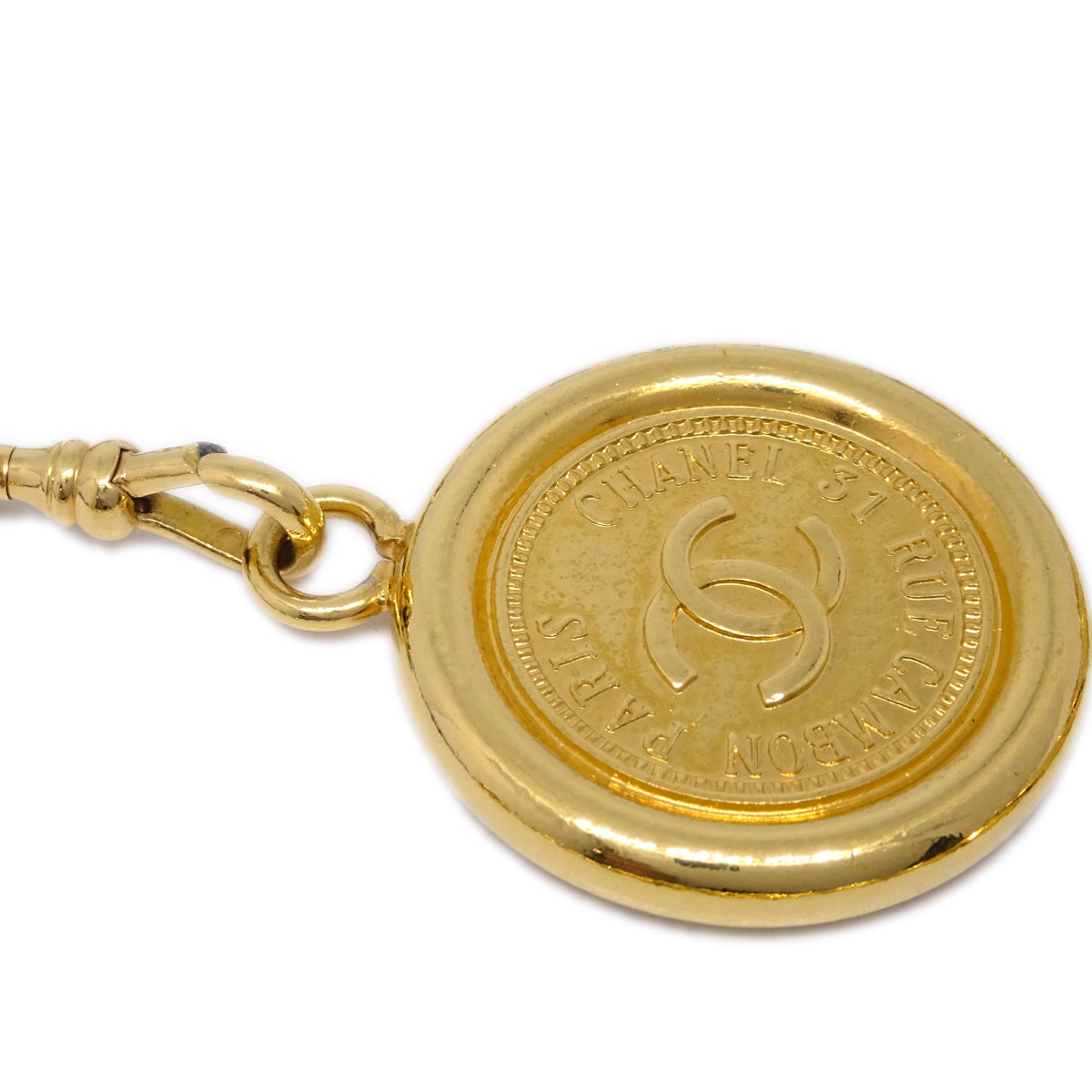 Chanel Medallion Chain Belt Gold 95A Small Good