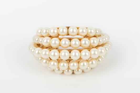 Bracelet manchette de perles nacrées Chanel