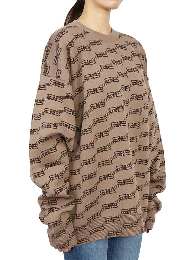 Luxury Balenciaga  BB Monogram Sweatshirt Brown