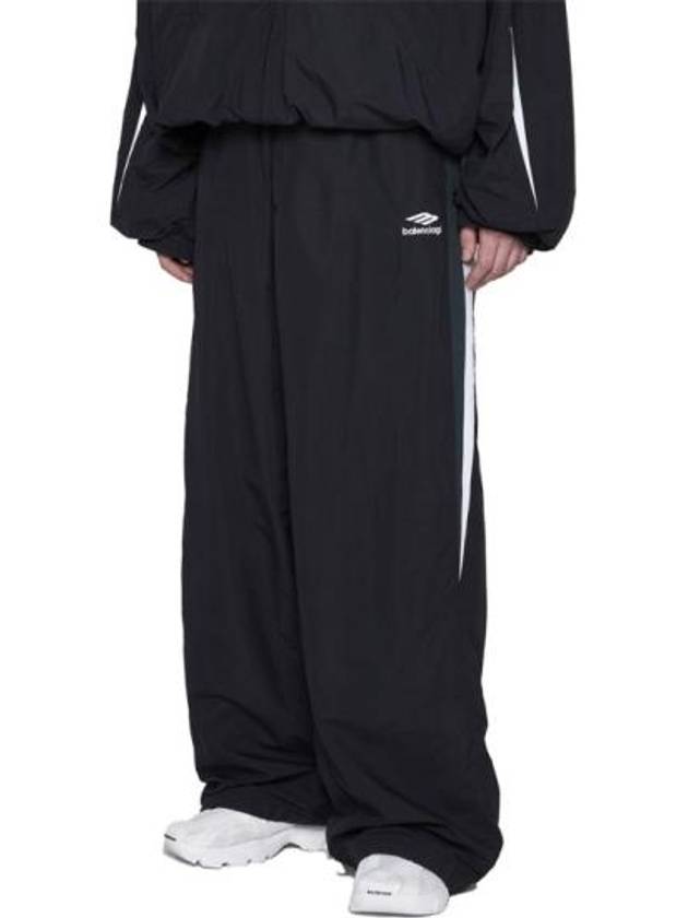 Luxury Balenciaga  Embroidered Logo Nylon Track Pants Black