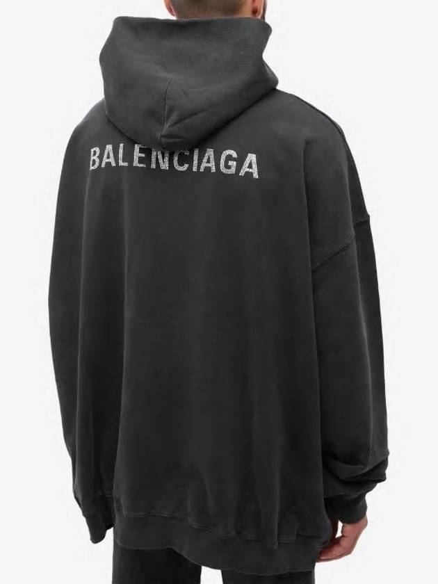 Luxury Balenciaga  Back Logo Hooded Top Black