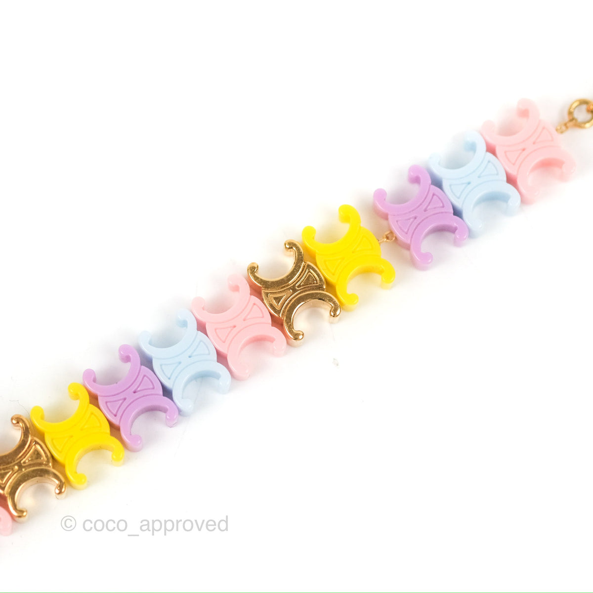 Celine Baby Bracelet in Brass with Gold Finish and Plexiglass