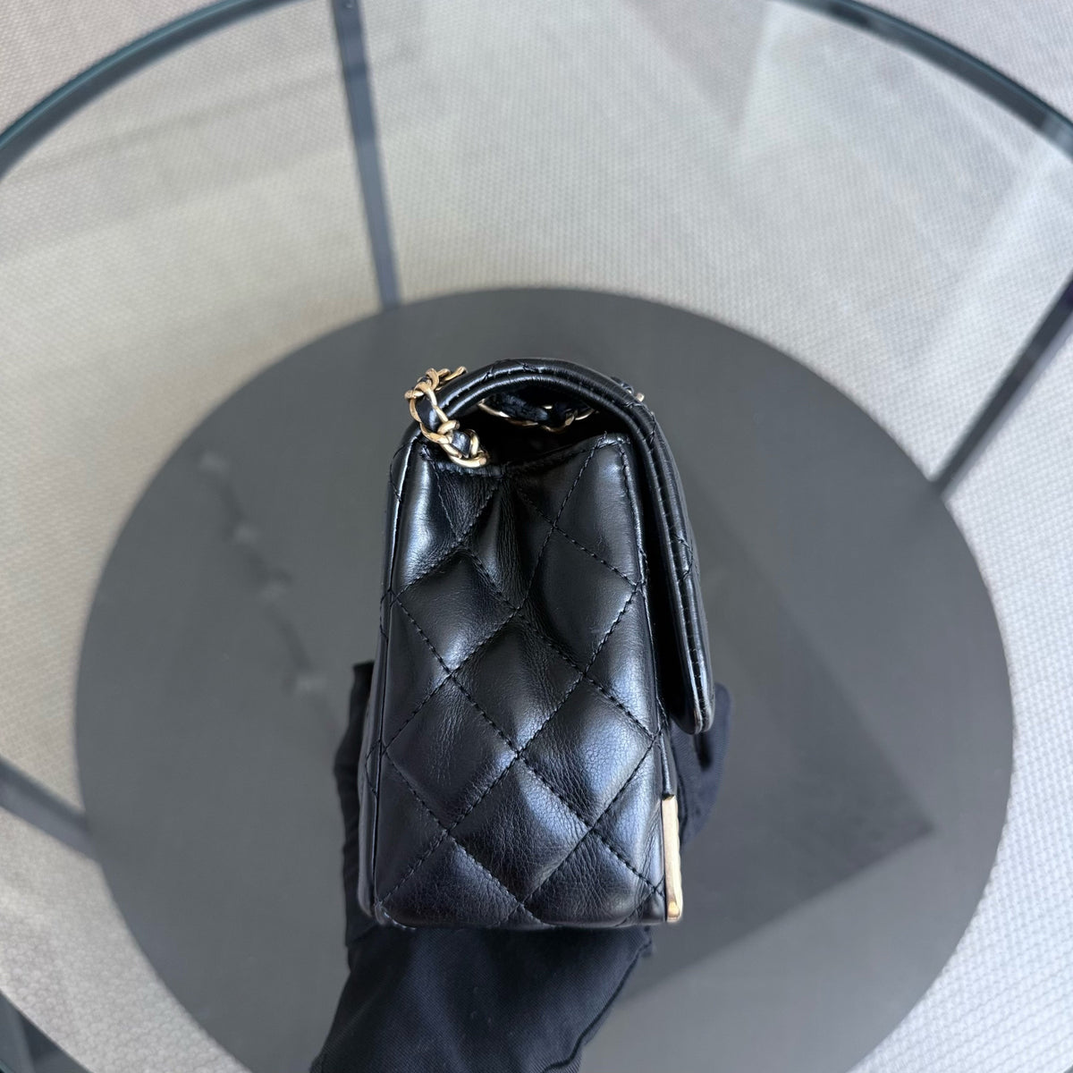 Chanel Rock The Corner Seasonal Flap Small - 20CM Quilted Calfskin Midnight Blue Gold Hardware Series 24