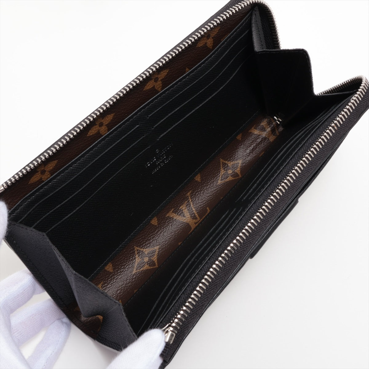 Louis Vuitton Monogram Makassar Zippy Dragon M69407 Black  Brown Round Zip Wallet