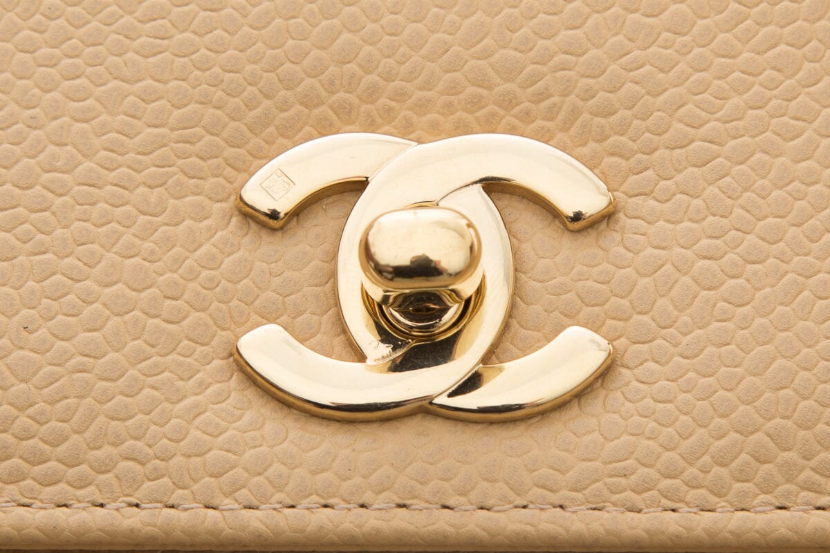 Chanel Vintage 1997-99 Nude Caviar Leather HandBag
