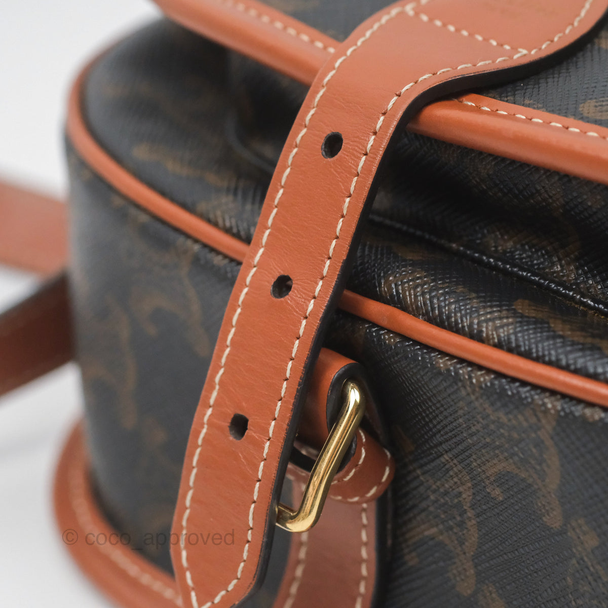 Celine Medium Folco Bag Triomphe Canvas Tan
