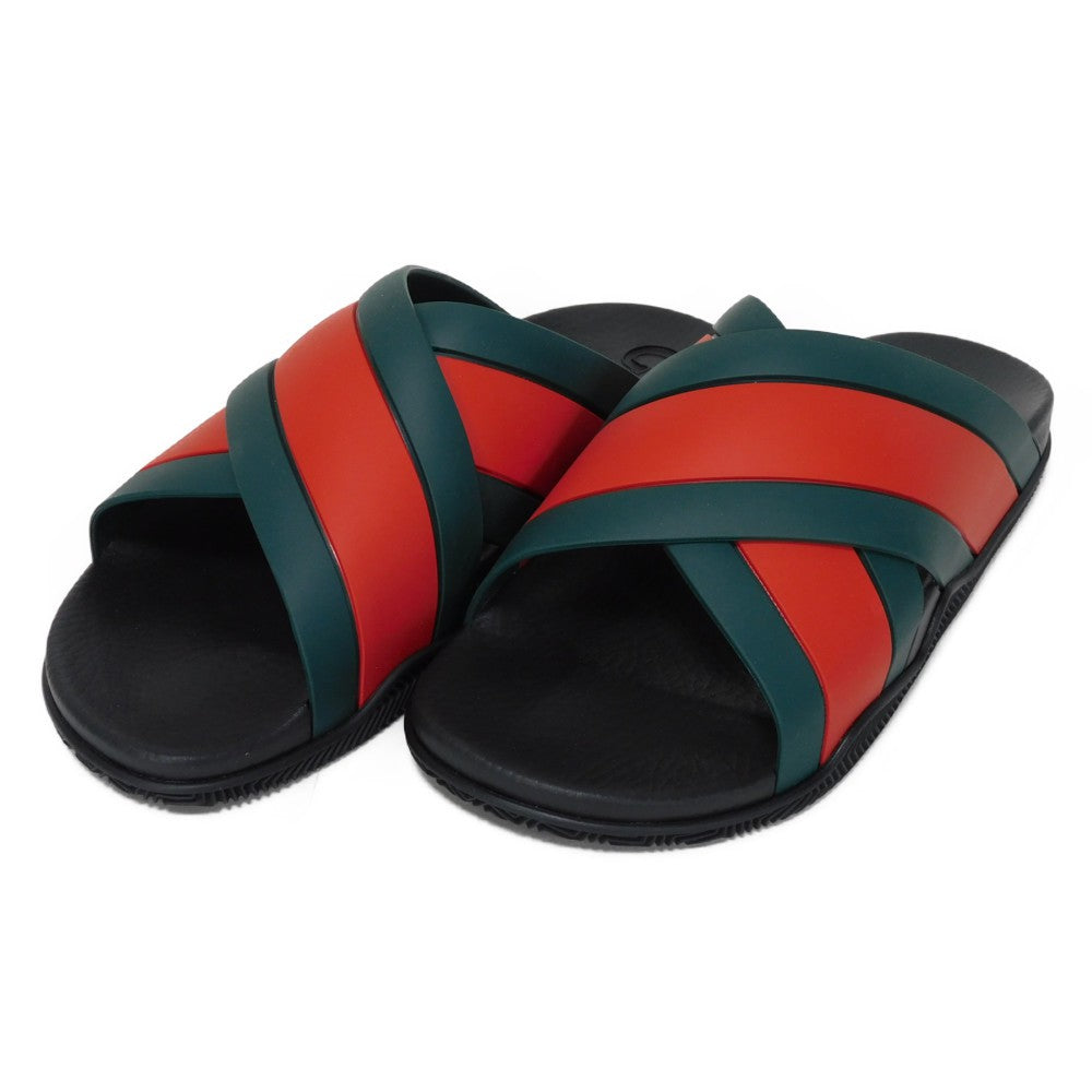 GUCCI Sandals 630326 J8700 8460 rubber Green x Red x Black Sherry line Web stripe slide sandals mens Used