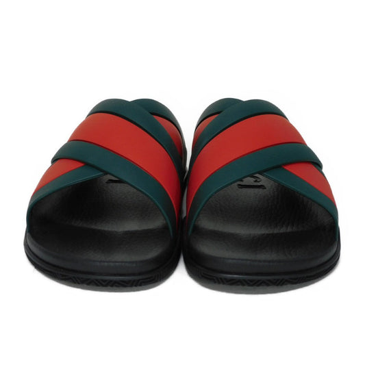 GUCCI Sandals 630326 J8700 8460 rubber Green x Red x Black Sherry line Web stripe slide sandals mens Used