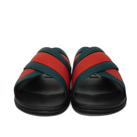 GUCCI Sandals 630326 J8700 8460 rubber Green x Red x Black Sherry line Web stripe slide sandals mens Used
