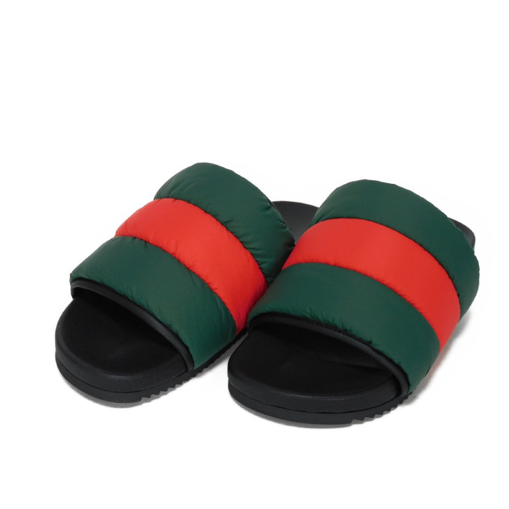 GUCCI Sandals 700320 UFR30 3060 Nylon, Rubber Green x Red x Black Sherry line Padded Web Slides Women Used