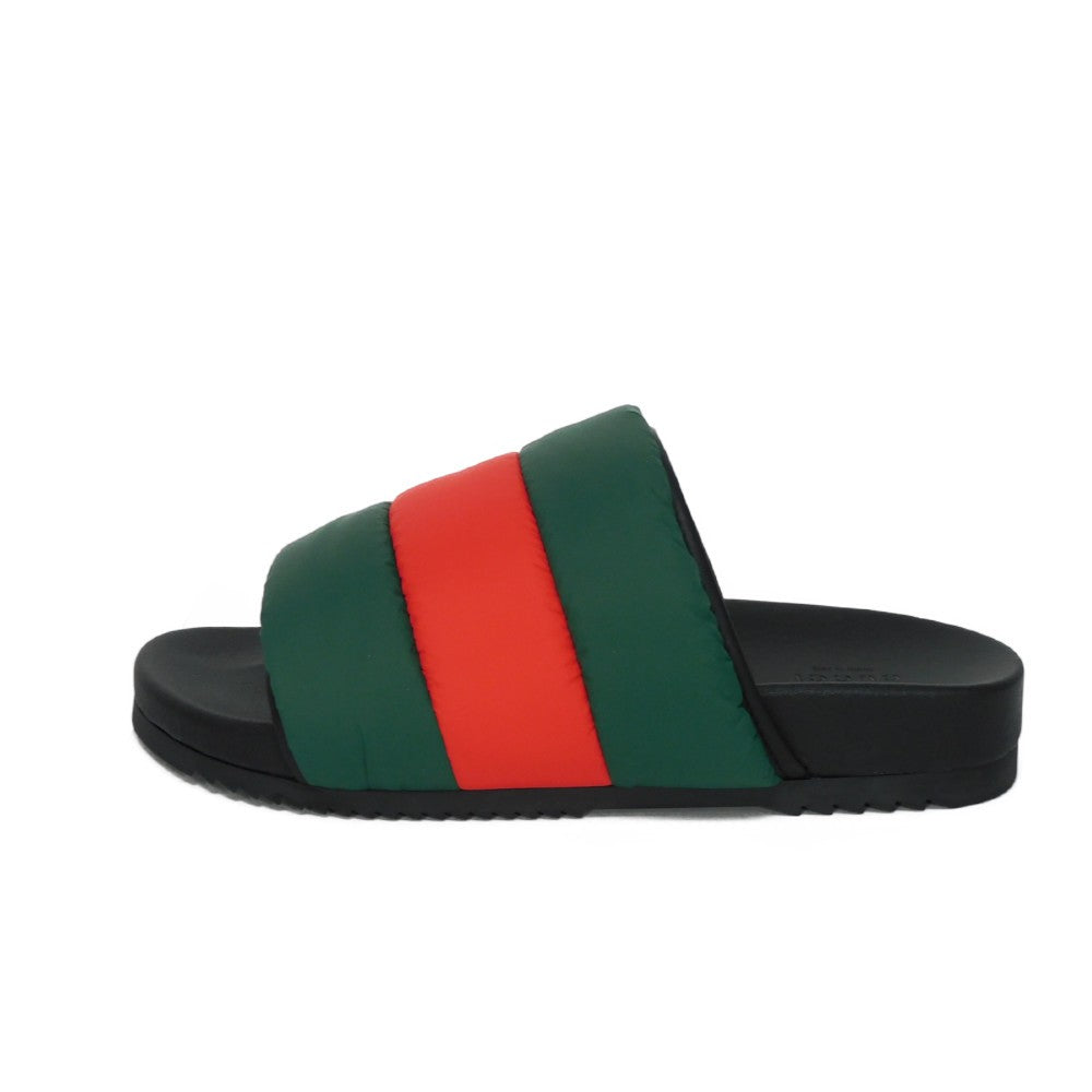 GUCCI Sandals 700320 UFR30 3060 Nylon, Rubber Green x Red x Black Sherry line Padded Web Slides Women Used