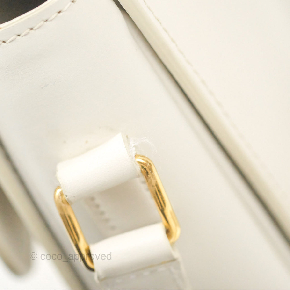 Celine Teen Triomphe Bag Shiny Calfskin White
