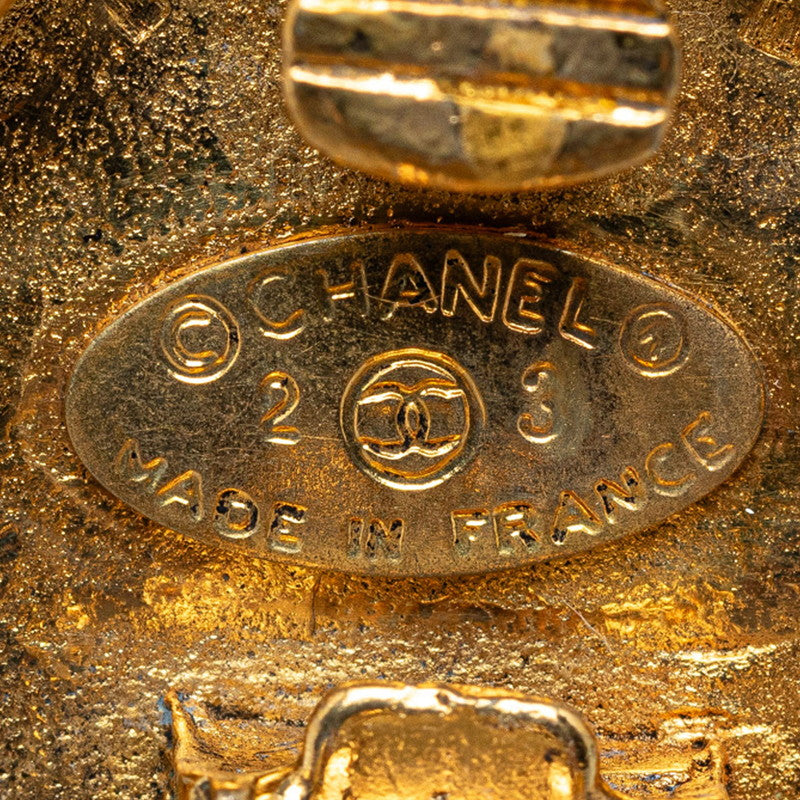 Chanel Vintage Coco Earring G  Line Stone  Chanel