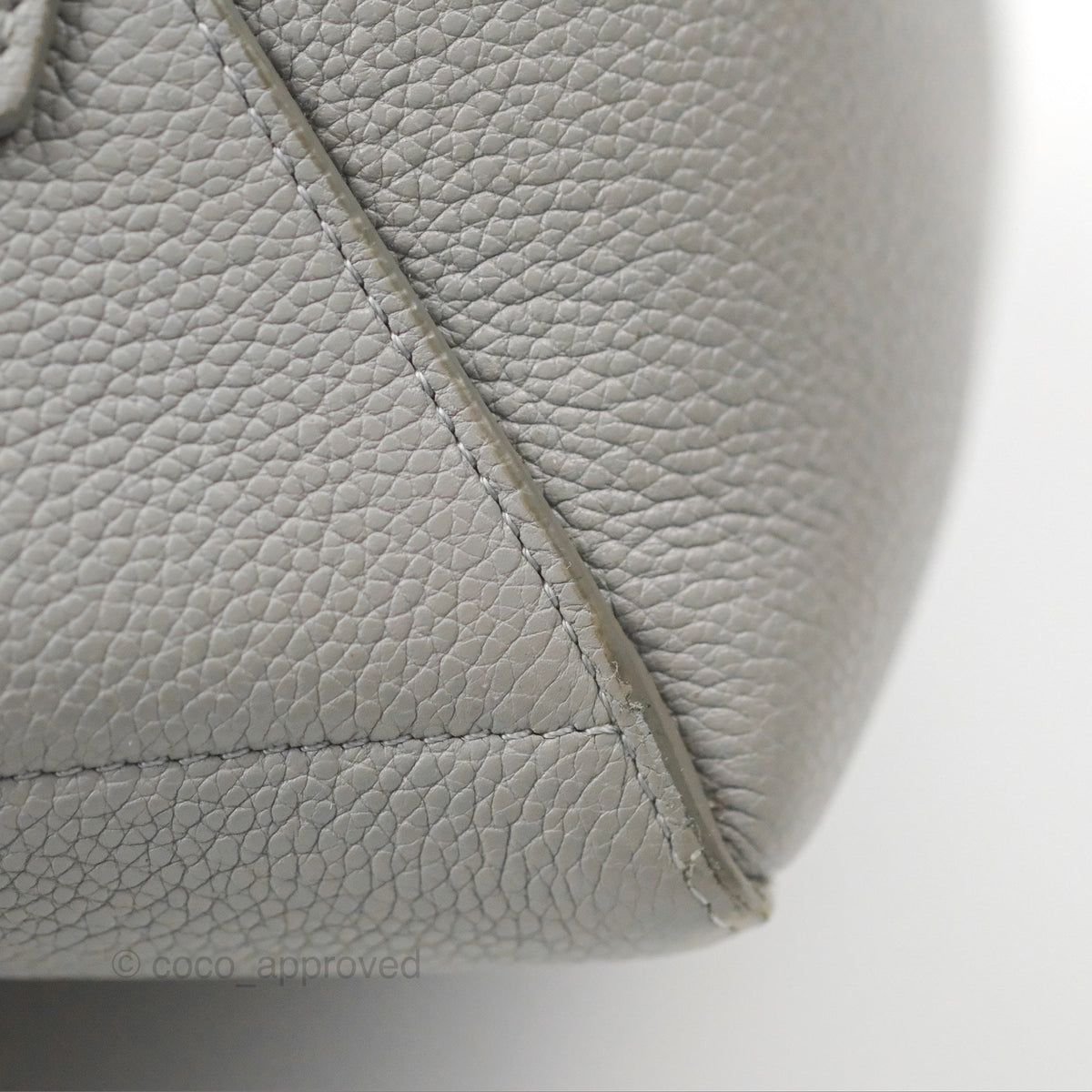 Celine Sangle Bucket Bag Grained Calfskin Grey