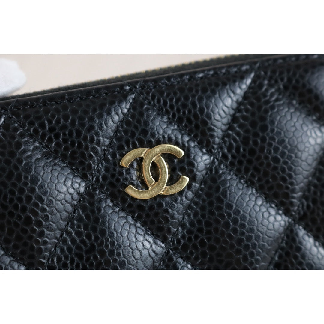 Very Good ( Rank A) ｜CHANEL Caviar Skin Calf Leather Coin Purse Black Made In 2017~2018 Year｜X25060310