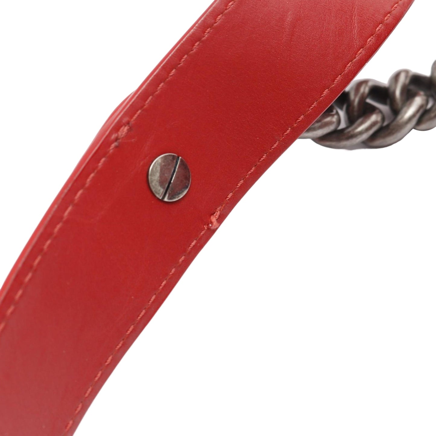 Red Chanel Medium Crumpled Calfskin Airlines Casual Rock Flap Shoulder Bag