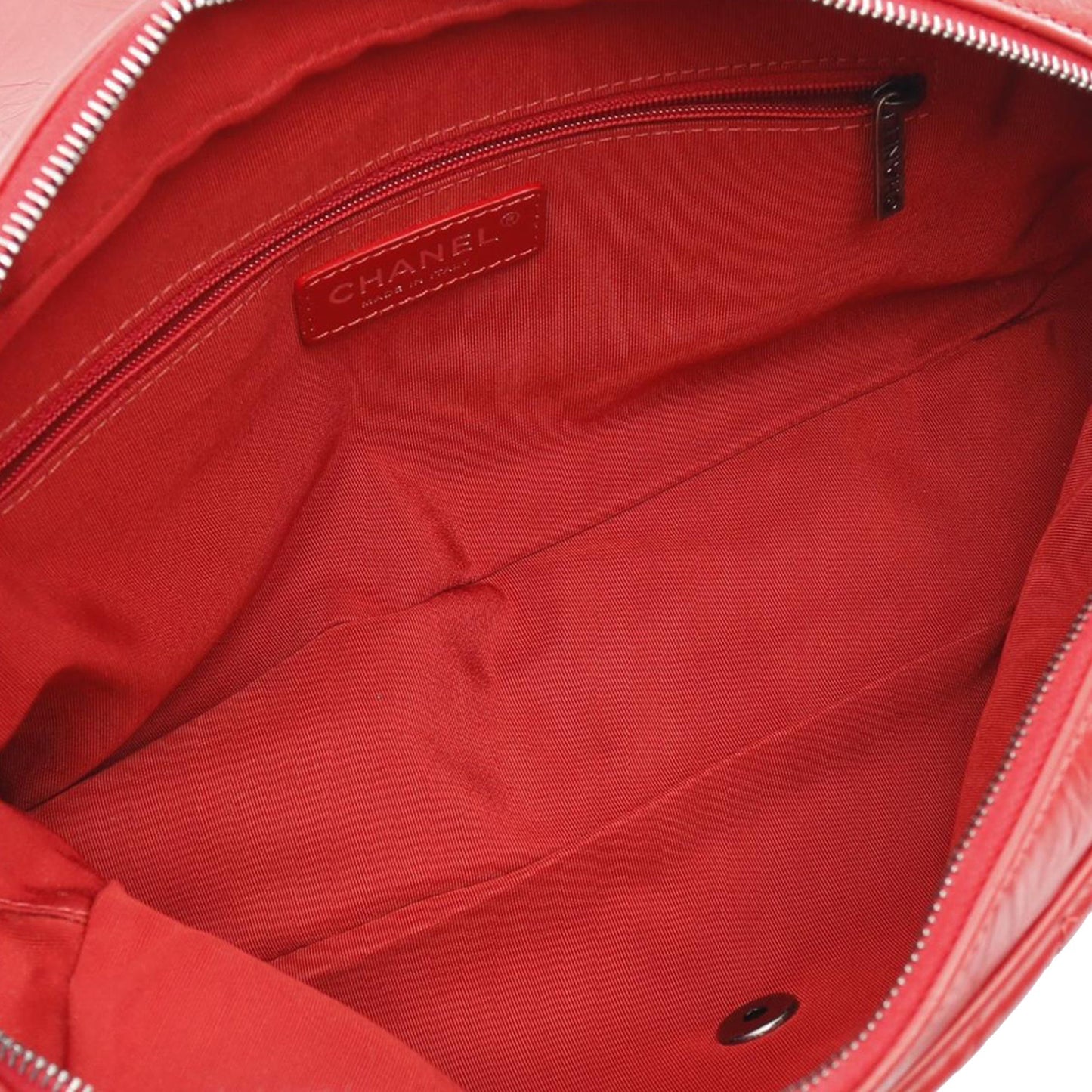 Red Chanel Medium Crumpled Calfskin Airlines Casual Rock Flap Shoulder Bag