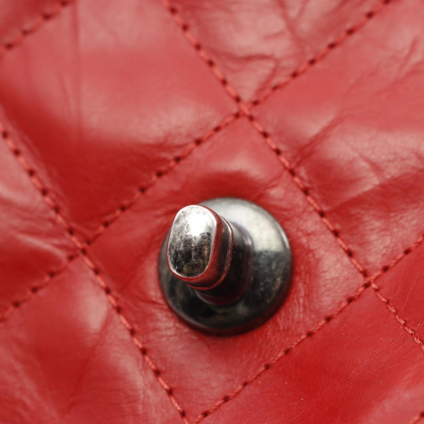 Red Chanel Medium Crumpled Calfskin Airlines Casual Rock Flap Shoulder Bag