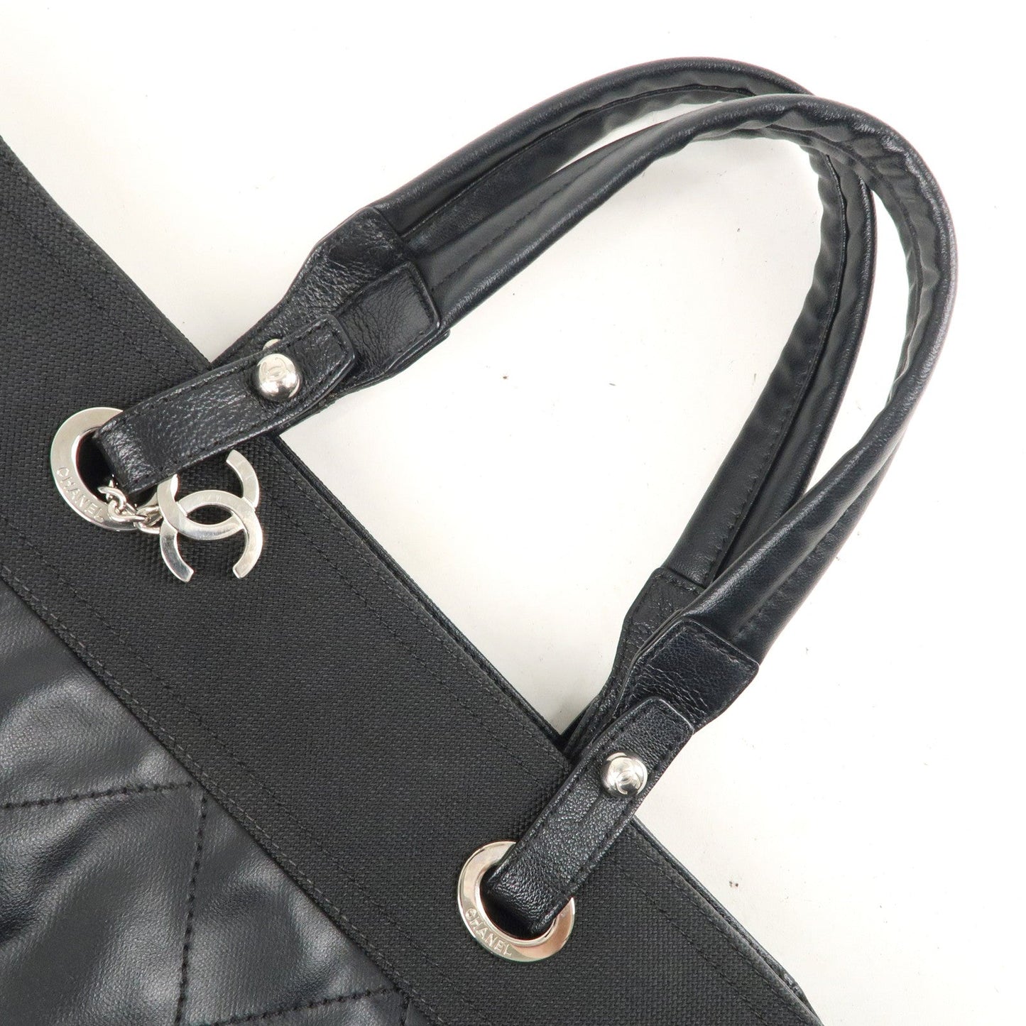 Chanel Paris Biarritz MM Coated Canvas Leather Tote Bag A