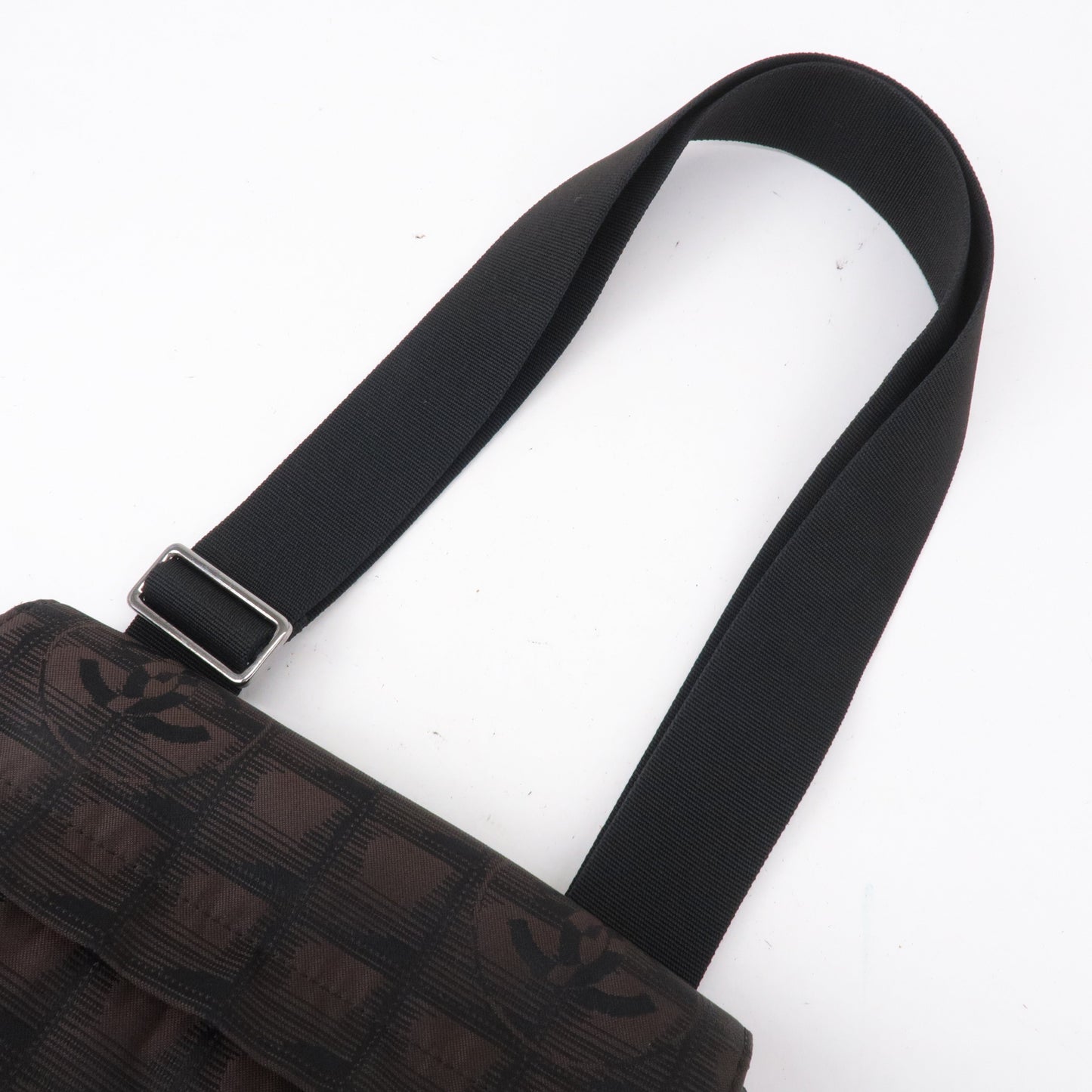 Chanel New Travel Line Nylon Jacquard Leather Shoulder Bag A