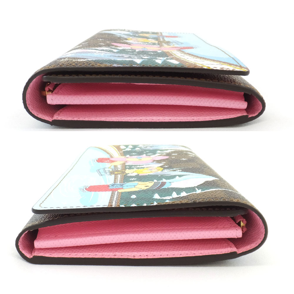 Louis Vuitton Portefolio Sarah NM Long Wallet N40722 Vivian Damielaine Brown Pink Background G Wallet Long Wallet