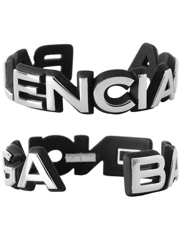 Luxury Balenciaga  Metal Logo Bangle Bracelet Silver