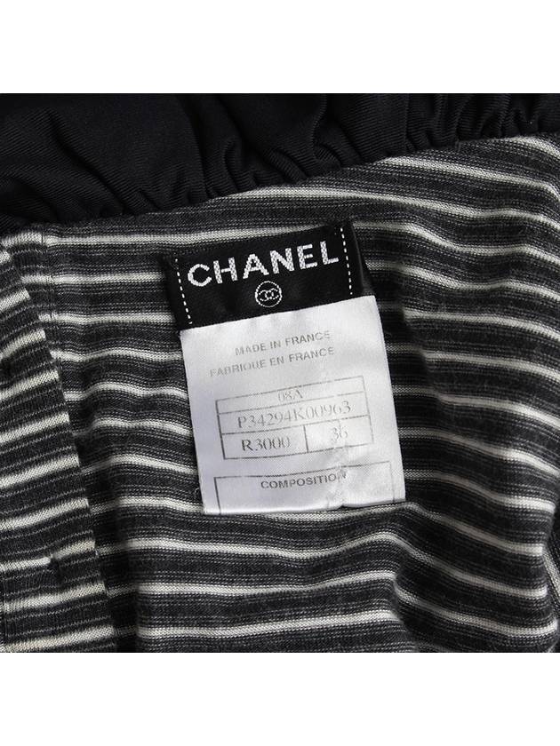 Charcoal gray striped blouse 44 Chanel