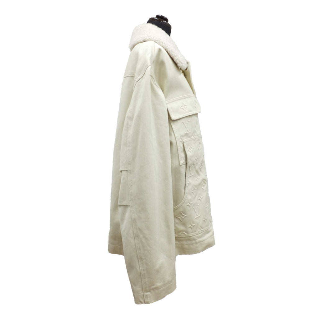 Louis Vuitton Monogram Boaden Jacket Size 46 Ivory Beige Logo Fashion RM231Q TZ0 HO5W Apparel  Dress