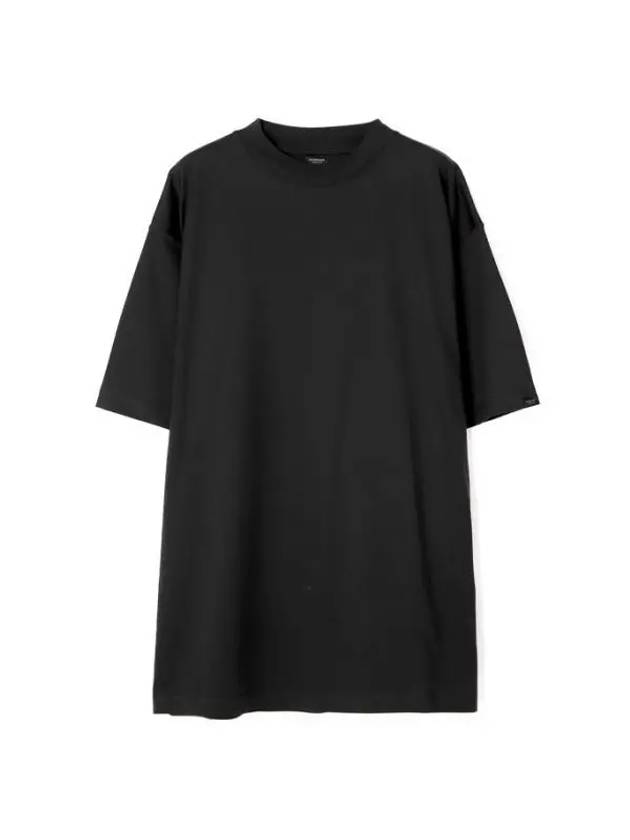 Luxury Balenciaga  Cotton Crew Neck Short Sleeve T-Shirt Black