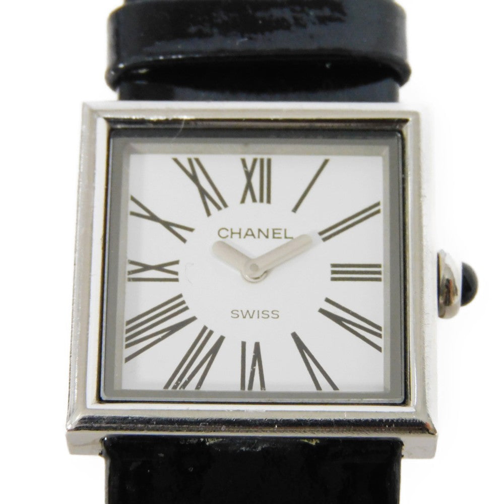 CHANEL Watches Quartz H0572 Stainless steel, leather Silver Mademoiselle white dial