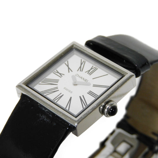 CHANEL Watches Quartz H0572 Stainless steel, leather Silver Mademoiselle white dial