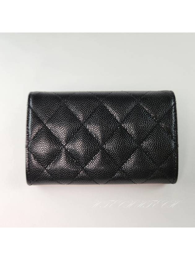 Classic card wallet black caviar snap women s AP4333 Chanel