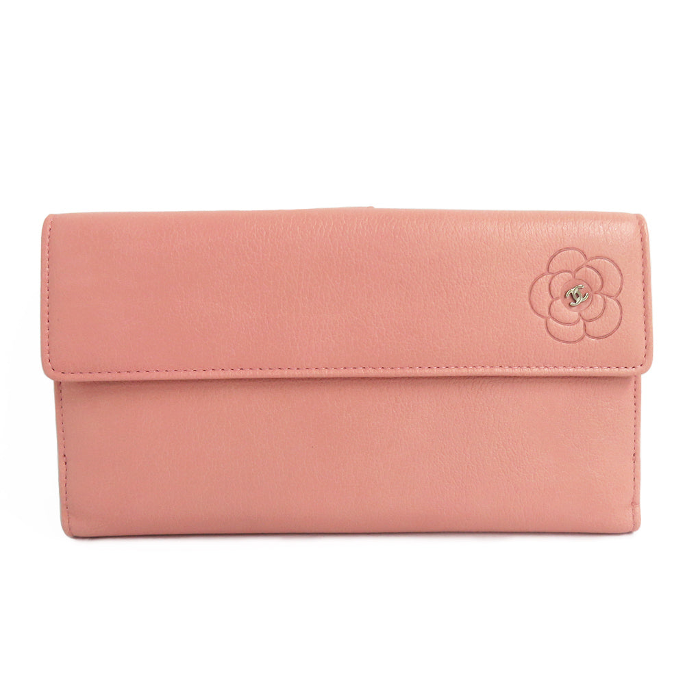 CHANEL Chanel Camera W Hook Long Wallet 6509 Pink Silver G   Mini Leather