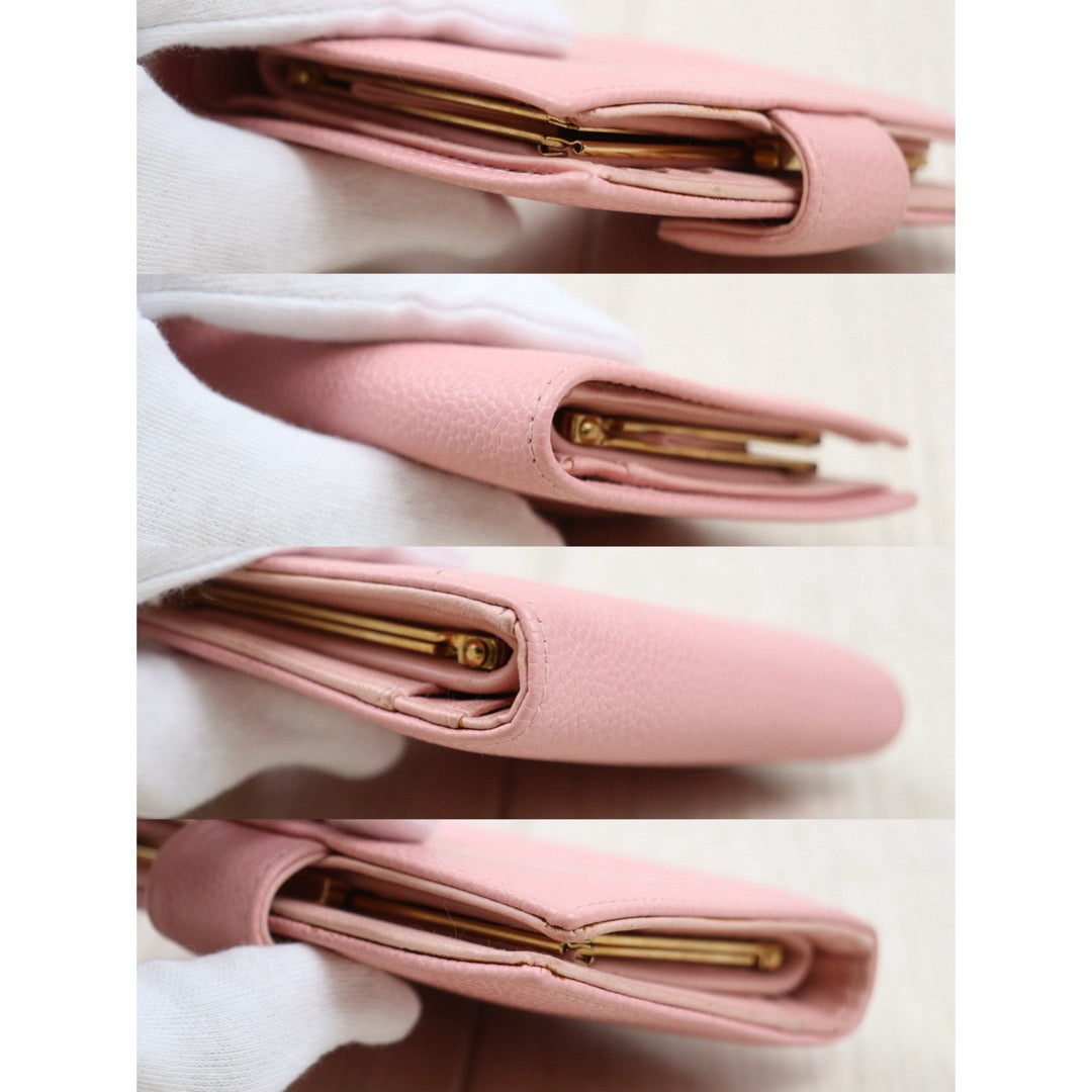 Good ( Rank AB)｜CHANEL Caviar Skin Calf Leather  Wallet Pink Made In 2003-2004 Year｜S25032620