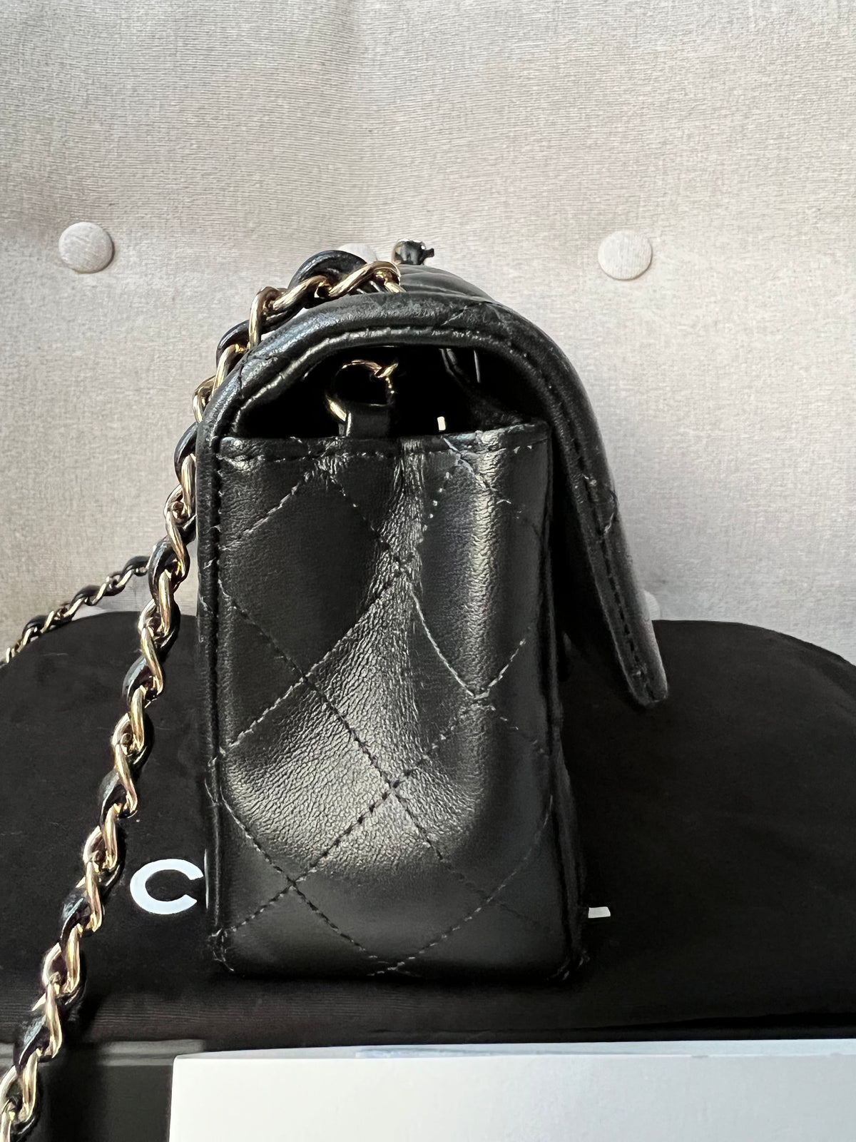 Chanel Mini Rectangular Classic Flap in Black Lambskin