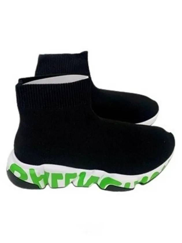 Luxury Balenciaga  Speed Midsole Graffiti Low Top Sneakers Fluo Green Black
