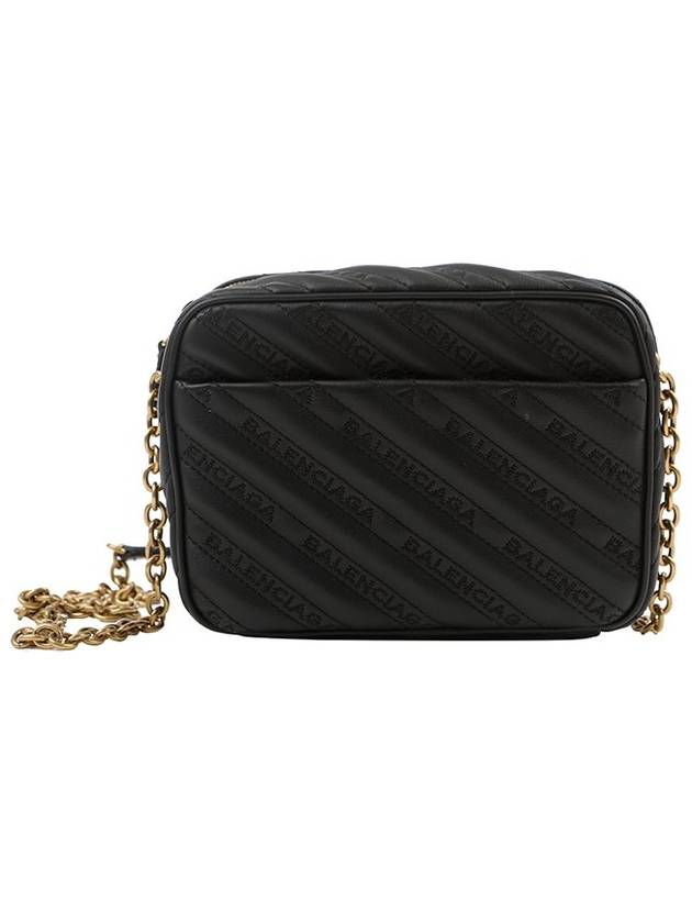 Luxury Balenciaga  Blanket Reporter Chain Cross Bag Black