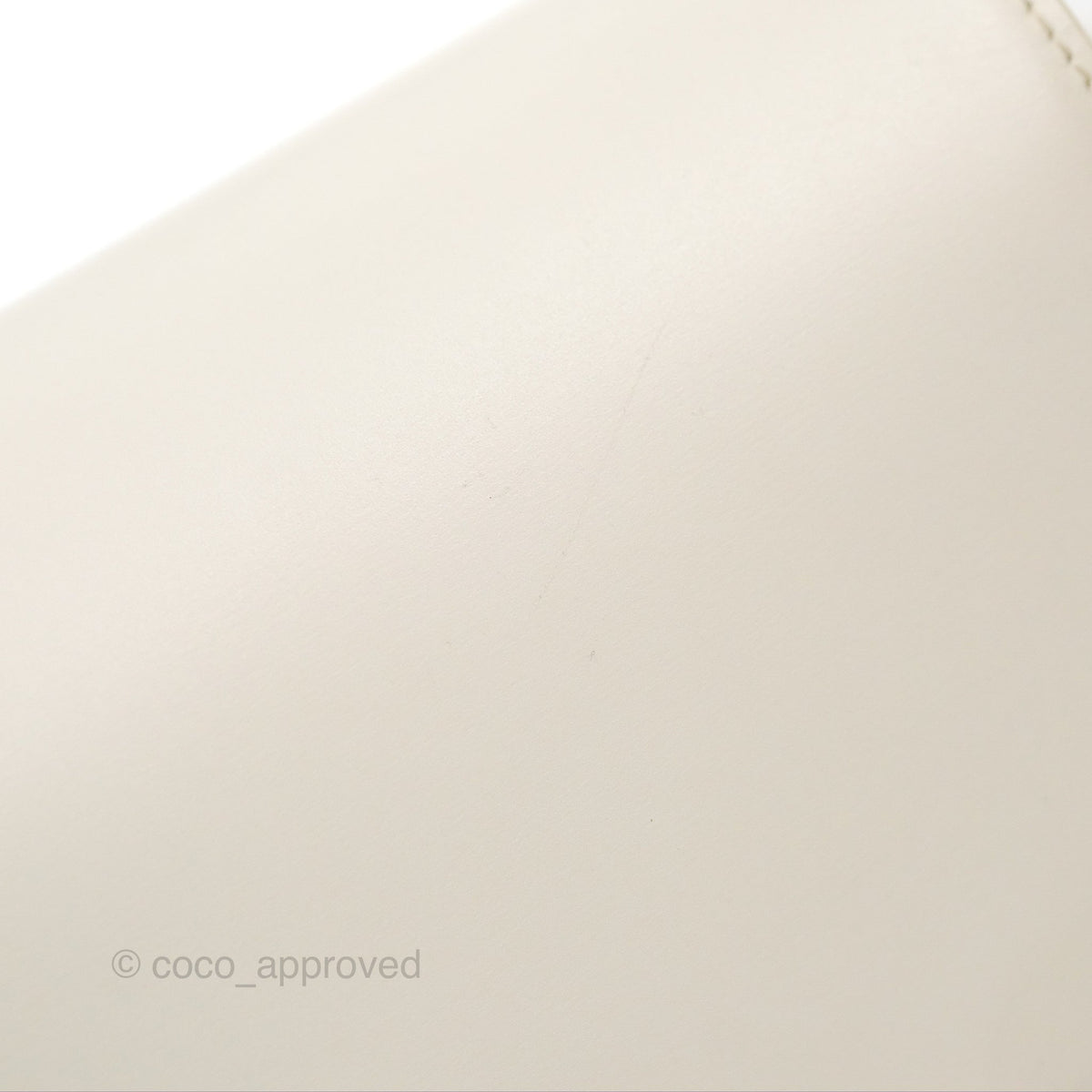 Celine Teen Triomphe Bag Shiny Calfskin White