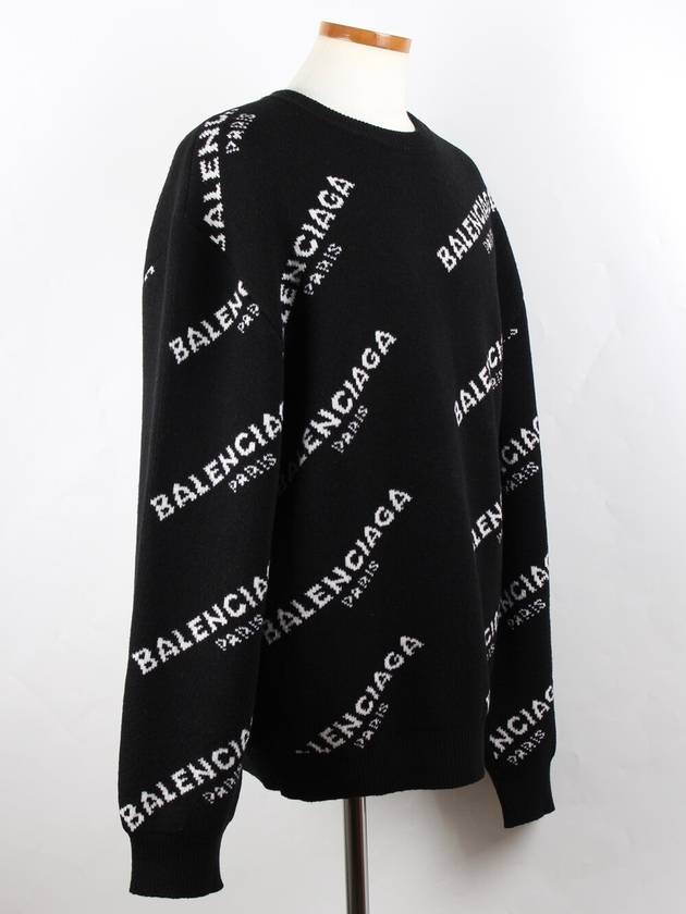 Luxury Balenciaga  Paris multi logo knit XL